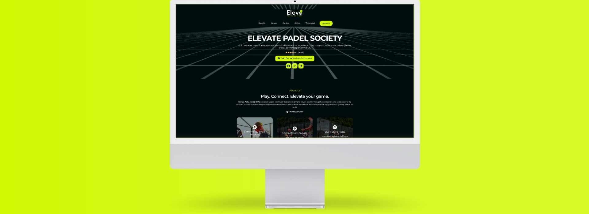 Elevate Padel Society Mockup